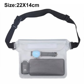 Aqua Shield Waterproof Dry Bag [Quad Seal Tech] [Non-Toxic TPU Material] IPX8 Waterproof Bags with Adjustable Waist Strap for Paddle Boarding, Fishing, Kayaking, Camping, and Boating - White, 2 Pack