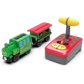 OBEST Remote Controlled Train, Electric Toy RC Train for Children from 3 Years, Compatible with Wooden Railways, Magnetic Connection, Children's Toy Train, with Light and Music, Gift for Children