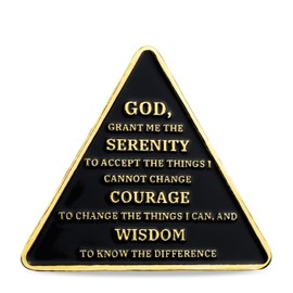 Triangle Glimmer Amber Dream Sobriety Coin | Celebrating Recovery and Personal Growth with AA Medallions | Ideal Sobriety Gift for Men and Women（1 Year）