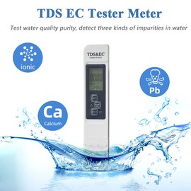 Mesee TDS EC Tester Meter, 3-in-1 Professional Water Quality Test Meter LCD Digital TDS & EC Temperature Meter Testing Tool for Drinking Water, Aquariums, Hydroponics, Swimming Pools, Spas