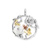 Engelsrufer Women's Rose Garden Pendant Made of Sterling Silver - Set with 2 Zirconia Stones - Eyelet Closure - Nickel-Free, Sterling Silver, Cubic Zirconia