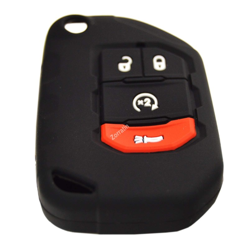 Silicone Remote Key Fob Case Covers Protectors for Jeep Wrangler