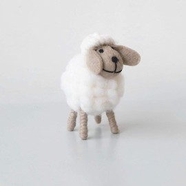 aoukoslt Hand Woven Cute Felt Sheep Figurine, Living Room Bedroom Novelty Ornaments, Decorations, Sheep Decor