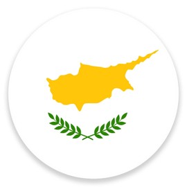 2 x 10cm Cyprus Flag Vinyl Sticker Decal Laptop Travel Luggage Car Bike #9154 (10cm Wide x 10cm High)