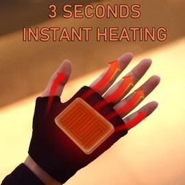 Heated Gloves, Smart Thermostatic Heated Fingerless Gloves, Rechargeable Heated Gloves for Men and Women, Winter Hand Warmer for Work Cycling Skiing Outdoor Snow