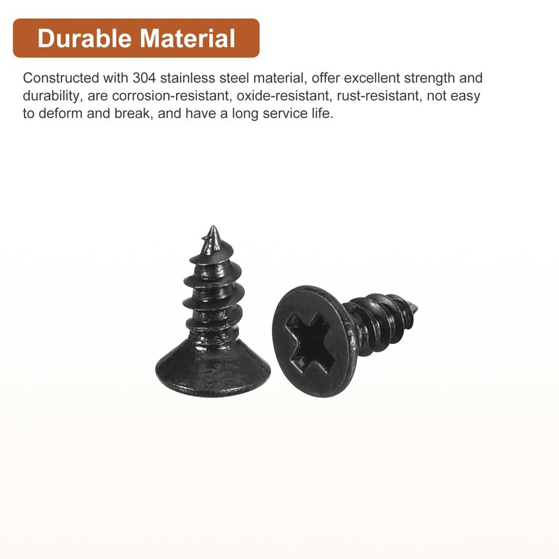 DTGN 100Pcs #4x1/4 Flat Head Wood Screws, 304 Stainless Steel