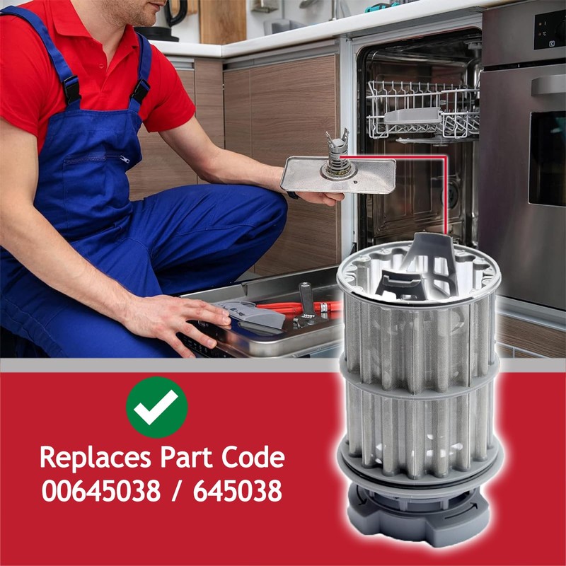 SPARES2GO Micro Drain Mesh Screen Cage Filter compatible with Bosch