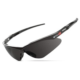 Optic Max Tactical Safety Glasses Hunting Shooting Scratch Resistant Lens, Lightweight & Flexible Frame, 1 Pair (Gray)