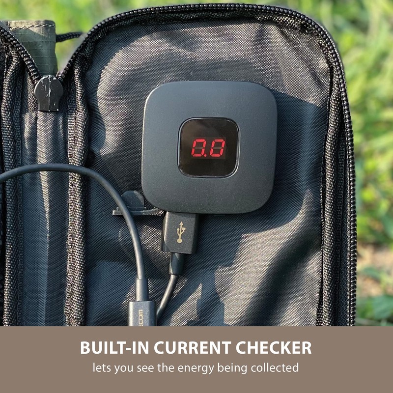 Elecom MPA-NEST-S012OV Solar Charger NESTOUT SOLAR-1 [2 Panels] 14W Olive