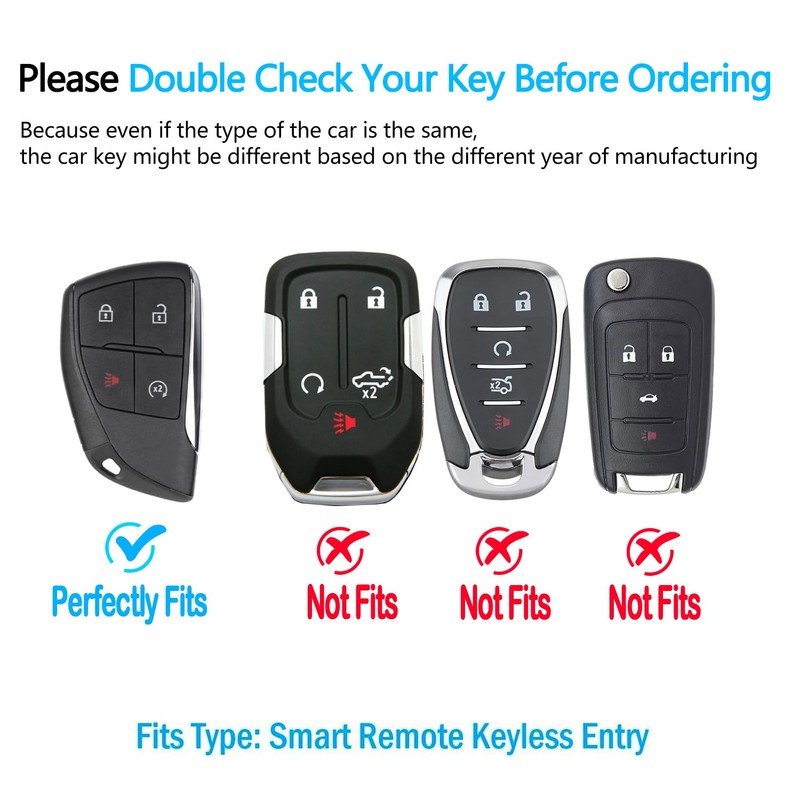 JOYEAR for Chevy Key Fob Cover with Key chain Compatible