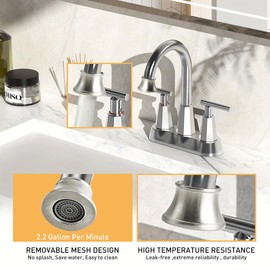 Faucet Aerator Compatible with Moen 116618BN, Faucet Parts High Flow Sink Aerator Replacement for Shower Bathroom Kitchen Faucet Aerator, 2.2 Gallon Per Minute,Brushed Nickel Finish