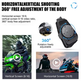 Unbranded Motorcycle Helmet Headset with 1080P WIFi Camera Bluetooth Call +32GB TF