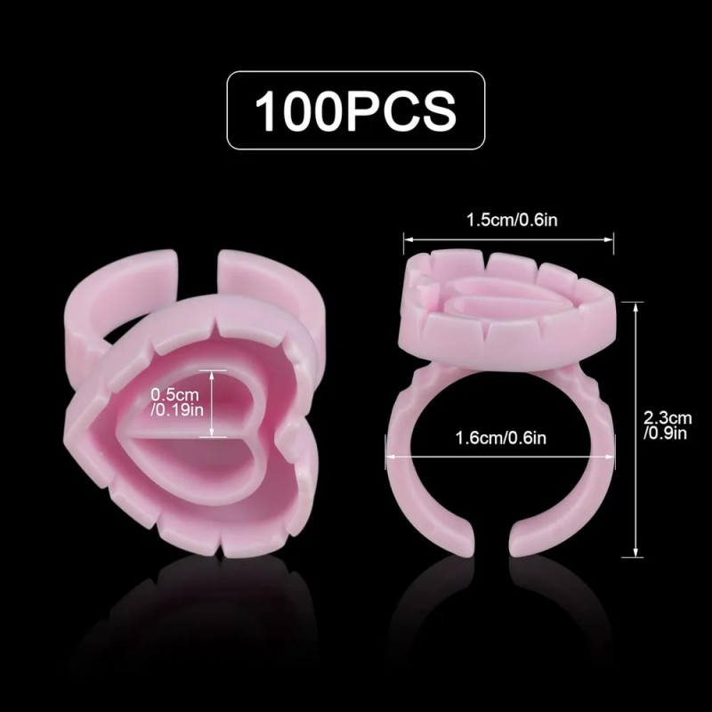 Anillos De Pegamento Para Extensin De Pestaas,100 Anillos Rosa
