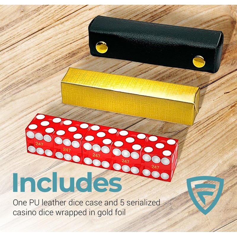 Poker Dice Grade AAA 19mm Weighted Loaded Casino Grade Red