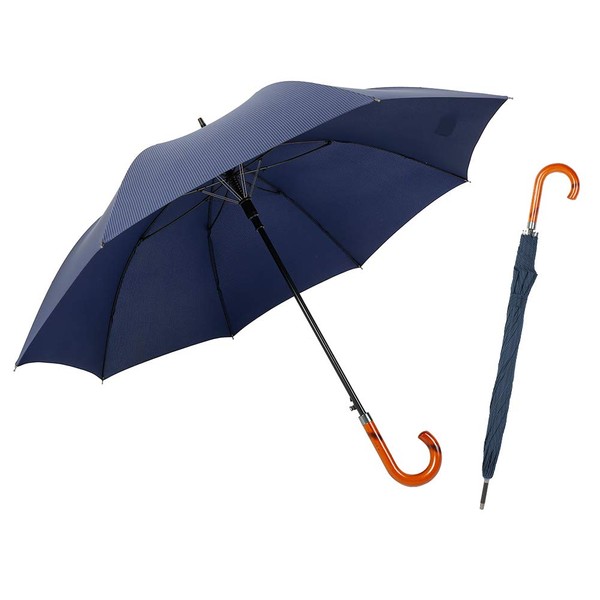 TIME LOVER Stick Umbrella Oversize Windproof Umbrella Wooden Hook Handle