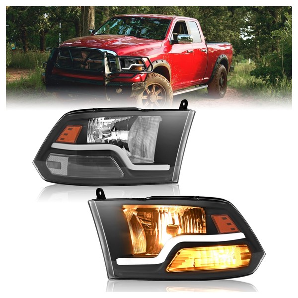 KUAFU Pair Headlight Compatible with 2009-2018 Dodge Ram 1500 2500