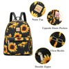 Sunflower Mini Backpack Purse Black, Adorable Lightweight Flower Floral Girls