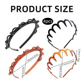 4 Pcs Clip Headbands, Teeth Comb Hair Hoop Headband With Clips Attached, Hairpin Headbands, Multi-Layer Teeth Comb Hair Hoop Headband With Clips Attached, Hairpin HairBand for Women Girls