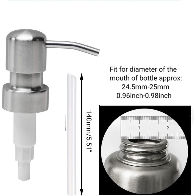 Soap Dispenser Pump,Durable 304 Rust Proof Stainless Steel Soap Pump,soap