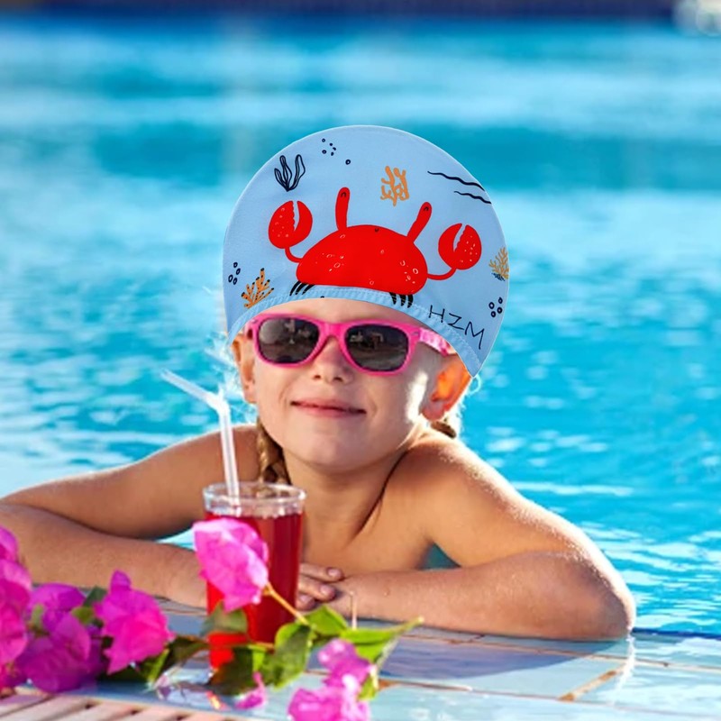 KASESSS 2 Pieces Kids Swimming Cap, Boys Girls Swimming Cap