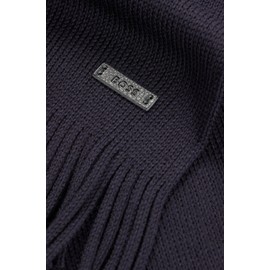 BOSS Herren Albas Schal aus nachhaltigerer Schurwolle mit Raschel-Strick Dunkelblau Stck