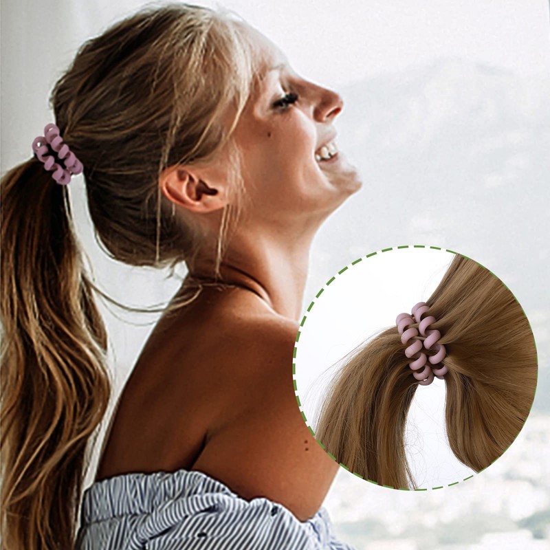 Yolev 6 Color Wrist Keychain Plastic Spring Transparency Flexible Spiral