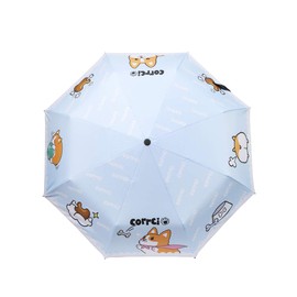 Nayothecorgi Corgi Themed Umbrella, Blue, 10" x 2.5" x 2.5", UV Protection, Waterproof, Lightweight, Windproof