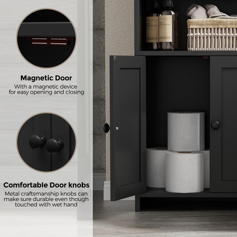 Homhedy Small Bathroom Storage Cabinet, Freestanding Toilet Paper Storage with