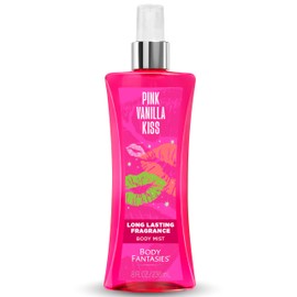 BODY FANTASIES SIGNATURE Fragrance Body Spray, Pink Vanilla Kiss Fantasy, 8 Fluid Ounce (BF44)
