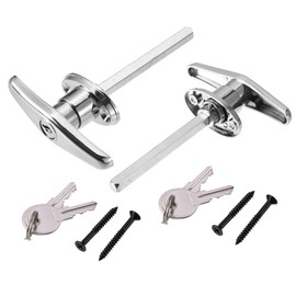 X AUTOHAUX 2 Set Garage Door T-Handle Lock Kit Shed Door Lock with 4 Keys