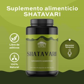 TIBET NATURA - Shatavari - 60 Cápsulas 500 mg c/u - Suplemento Alimenticio Natural - Hongos Adaptógenos - Sin Azúcar Ni Aditivos - 100% Natural