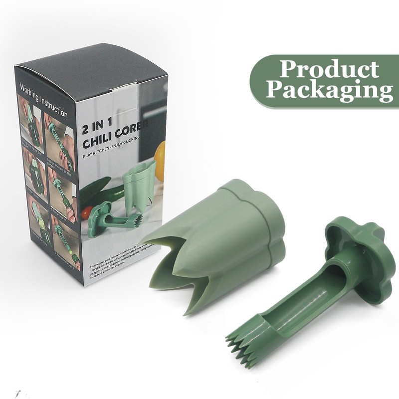 2-in-1 Pepper Corer and Jalapeno Corer Tool - Efficient Bell