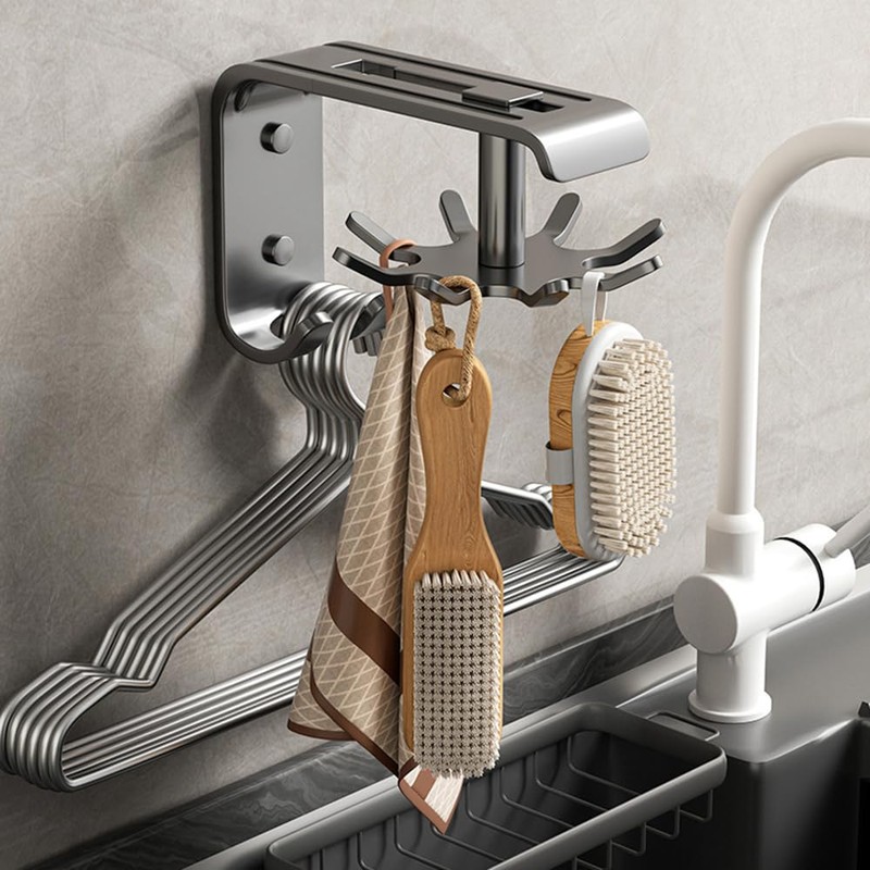 DEPAOTLUX 2 Pieces Hook Rack for Kitchen Utensils, Metal Kitchen