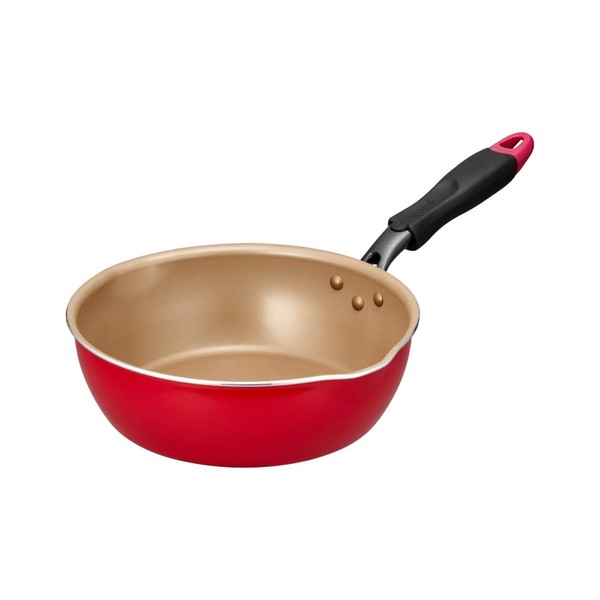 Doshisha Evercook Multi-Purpose Pan, 8.7 inches (22 cm), Compatible With All Heat Sources, Including Induction Ranges, Red