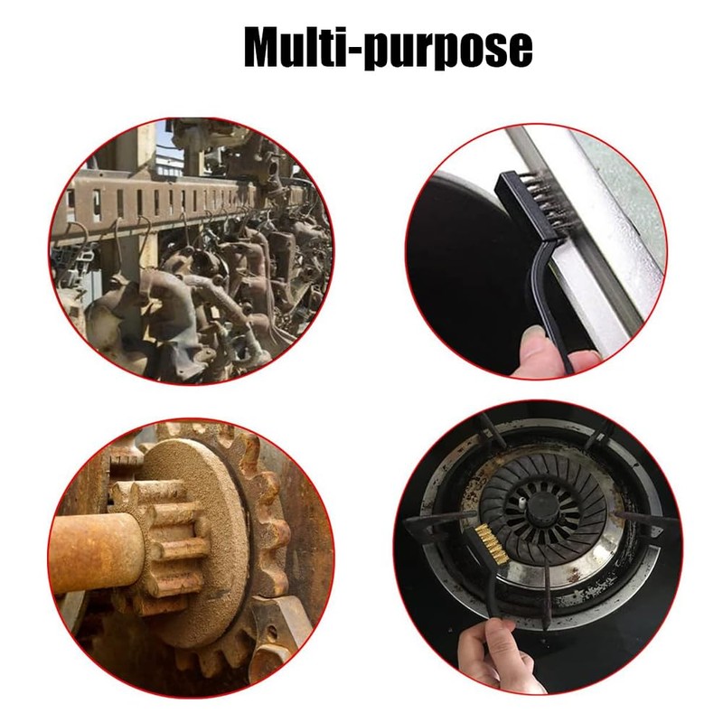 3 Pcs Wire Brush Set with 2 Cleaning Scraper Stainless