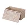 Kouboo La Jolla Rectangular Rattan Box, White-Wash Toilet Roll Storage