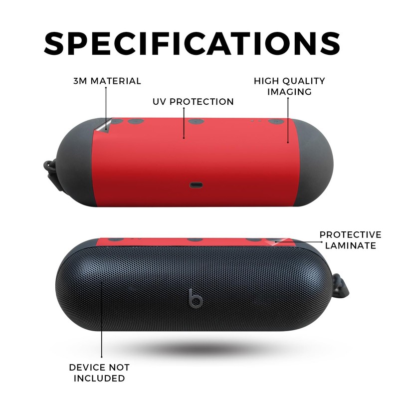 Speaker Skin Compatible with Beats Pill (2024) - Solid Red