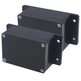 Project Box ABS Plastic Black Electrical Boxes IP65 Waterproof DIY Electronic Junction Box Power Enclosure with Fixed Ear 3.9x2.7x2inch (100x68x50 mm) 2pcs