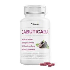 Vitapia Jabuticaba Fruit Powder Supplement for Antioxidant, Better Lung Health, Digestion, Immune Support - 1500mg Per Serving - 90 Vegan Capsules, Non-GMO, Gluten-Free