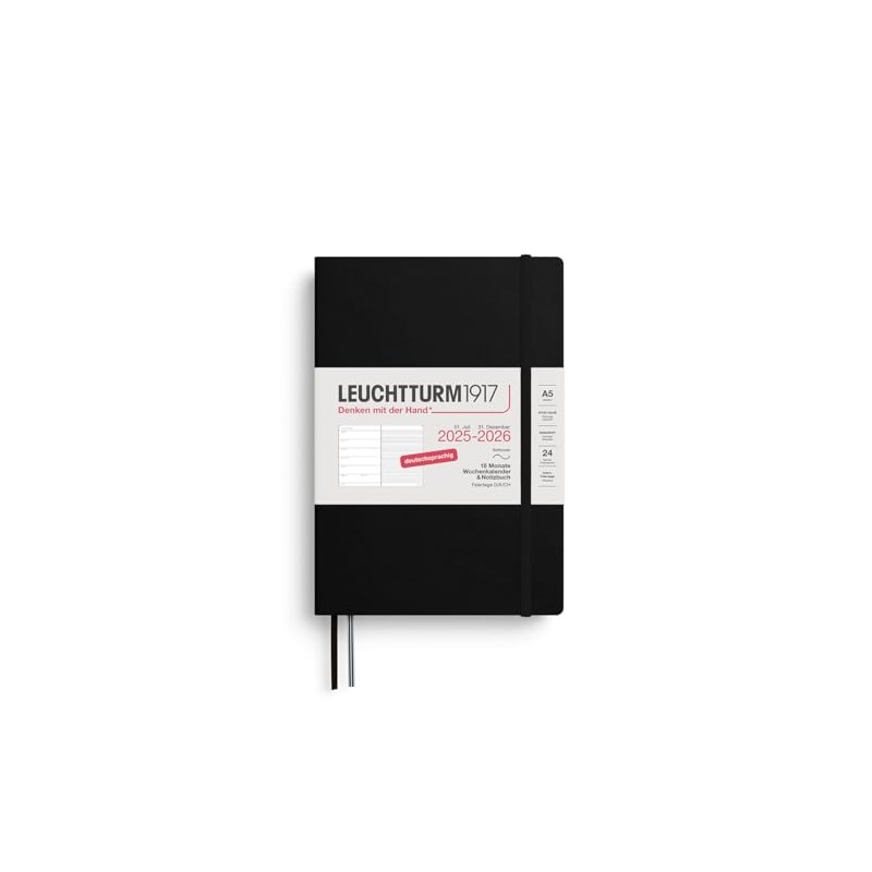 LEUCHTTURM1917 372621 Weekly Calendar & Notebook Medium (A5) 2026, 18