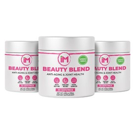 IM Beauty Blend Collagen Powder – 3 Bottles – with Hyaluronic Acid & B6 for Anti-Aging, Joint Support, Hair, Skin & Nails – 30 Servings per Bottle     