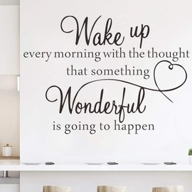 Bible Verse Wall Stickers Inspirational Vinyl Wall Quotes Decal Motivational Words "Something Wonderful is Going to Happen" Religious Positive Lettering Saying Sticker for Bedroom Family Office Decor