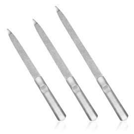 Set of 3 Nail Files High Quality 3 Sizes Two Sides Manicure Nail File Stainless Steel Nail File for Women Men Toenails Fingernails Gel Nails Manicure Salon (13.6/15.6/18.6 cm)