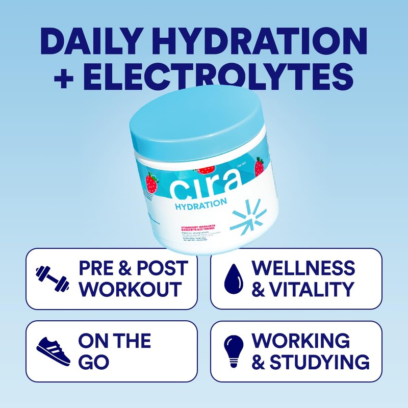 Cira Hydration Powder (45 Servings) - Electrolyte Drink Mix with