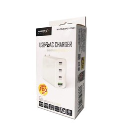 HIDISC GaN PD3.0 Type-C + USB-A 100W AC Charger Adapter