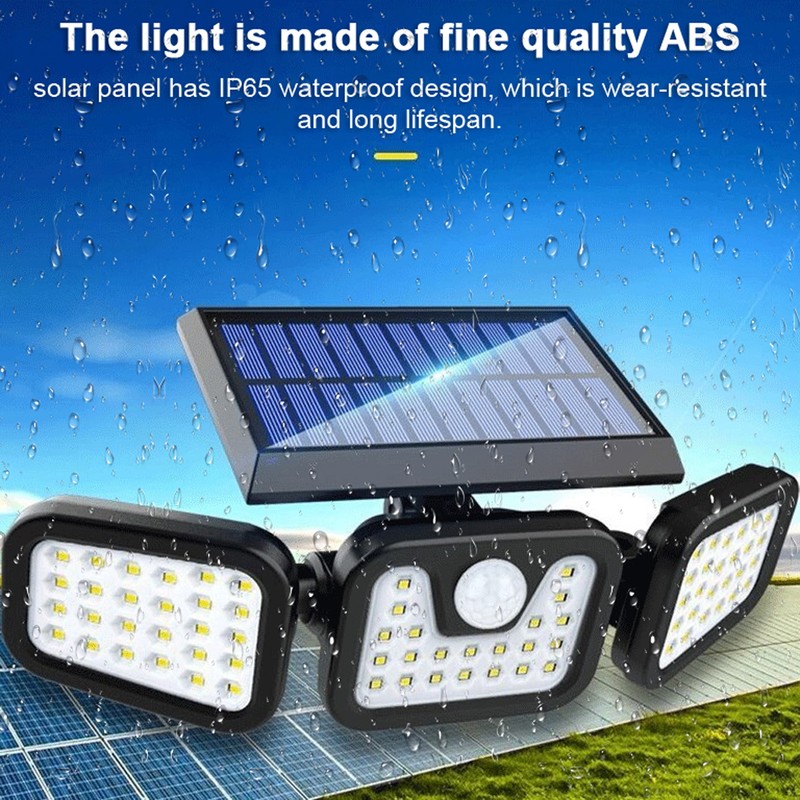 High Brightness Home Solar-Powered Wall Lamp 74LED Angle Adjustable Light