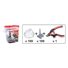 RUBI Tile Level Quick Set Leveling System, Model 2941, Ideal for Laying Large-Format Tiles, Compatible with Tiles 3-16 mm Thick, Set of 100 Strips + 100 Caps