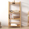 sogesfurniture Bamboo 4 Tier Bookcase, Multi-Functional Book Shelf Storage Rack,