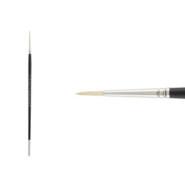 Creative Mark Pro Stroke Premium White Chungking Hog Bristle Artist Paint Brush - Round # 3 - Natural Bristle Brush w/Great Control Suitable for Oils, Watercolors, Acrylics, Alkyds, Caseins