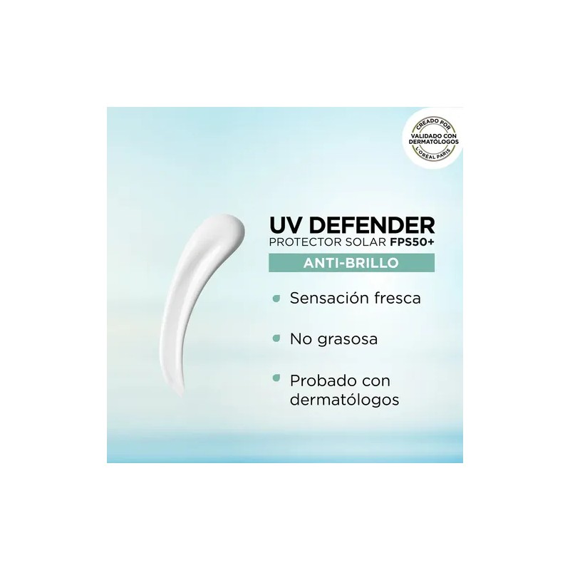 Kit Protector Solar UV Defender FPS50 Anti Brillo y Sérum